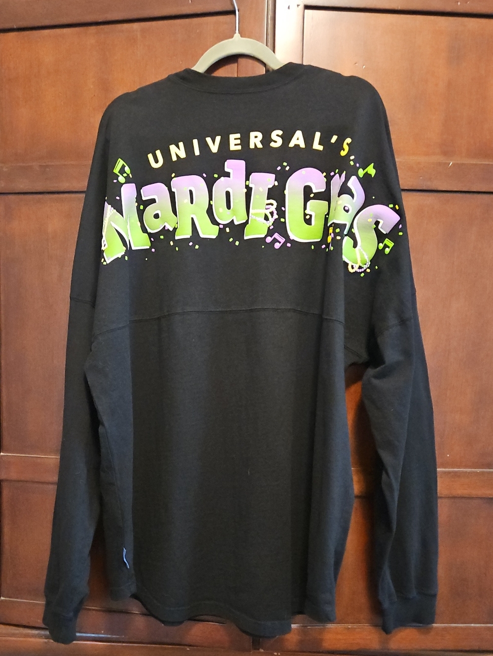 Universal Studios Spirit Jersey Mardi Gras, 100% Cotton, Black, Size XXL